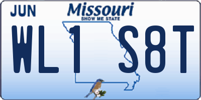 MO license plate WL1S8T