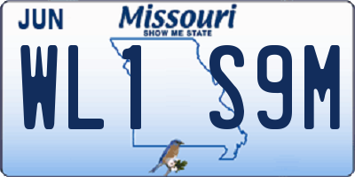 MO license plate WL1S9M