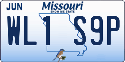 MO license plate WL1S9P