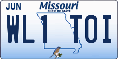MO license plate WL1T0I
