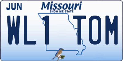 MO license plate WL1T0M