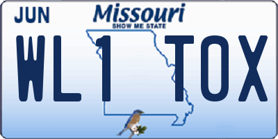 MO license plate WL1T0X