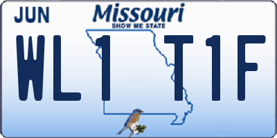 MO license plate WL1T1F