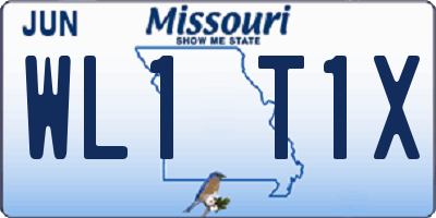 MO license plate WL1T1X