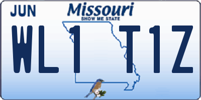 MO license plate WL1T1Z