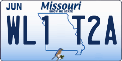 MO license plate WL1T2A