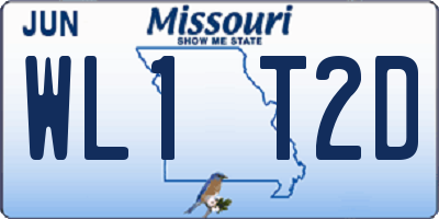 MO license plate WL1T2D