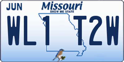 MO license plate WL1T2W
