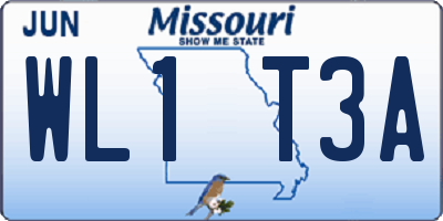 MO license plate WL1T3A