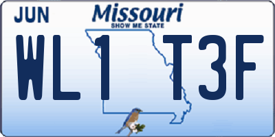 MO license plate WL1T3F