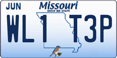 MO license plate WL1T3P