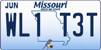 MO license plate WL1T3T