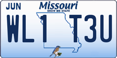 MO license plate WL1T3U