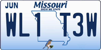 MO license plate WL1T3W