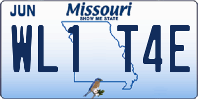 MO license plate WL1T4E
