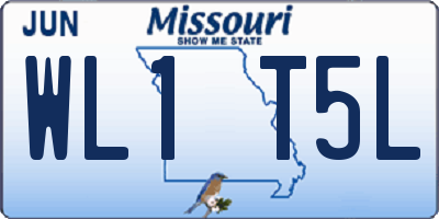 MO license plate WL1T5L