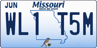 MO license plate WL1T5M