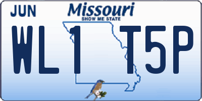 MO license plate WL1T5P
