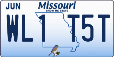 MO license plate WL1T5T