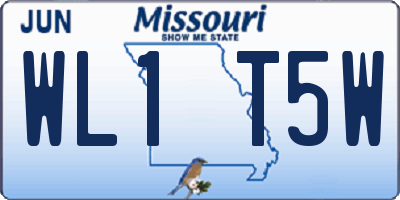 MO license plate WL1T5W