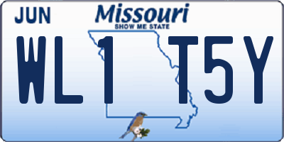 MO license plate WL1T5Y