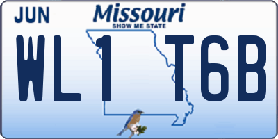 MO license plate WL1T6B