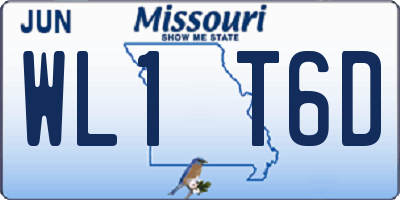 MO license plate WL1T6D