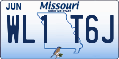MO license plate WL1T6J