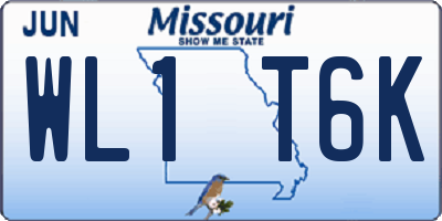 MO license plate WL1T6K