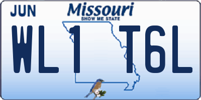 MO license plate WL1T6L