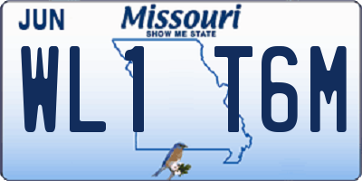 MO license plate WL1T6M