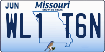 MO license plate WL1T6N