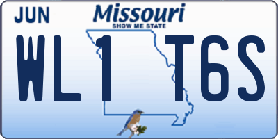 MO license plate WL1T6S