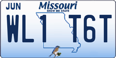 MO license plate WL1T6T