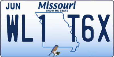 MO license plate WL1T6X