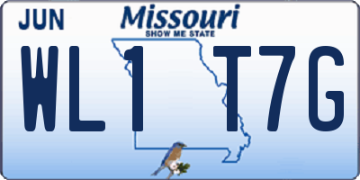 MO license plate WL1T7G