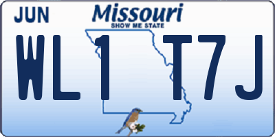 MO license plate WL1T7J