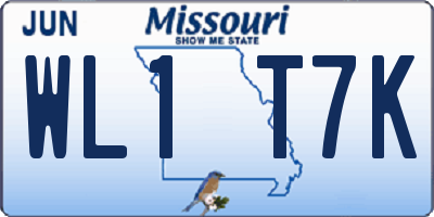 MO license plate WL1T7K
