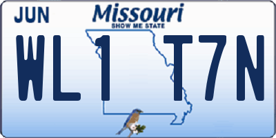 MO license plate WL1T7N