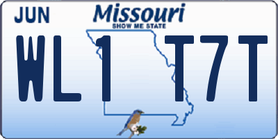 MO license plate WL1T7T