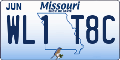 MO license plate WL1T8C
