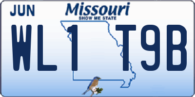 MO license plate WL1T9B