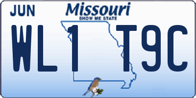 MO license plate WL1T9C
