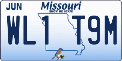 MO license plate WL1T9M