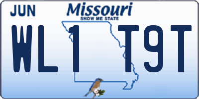 MO license plate WL1T9T
