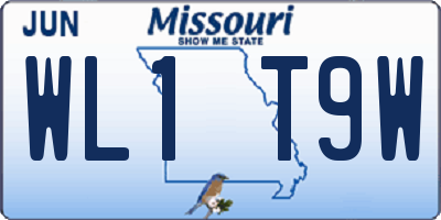 MO license plate WL1T9W