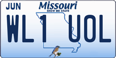 MO license plate WL1U0L