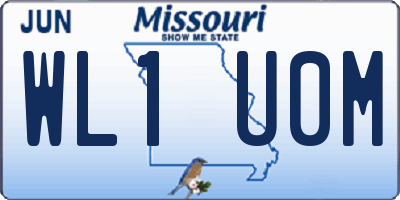 MO license plate WL1U0M