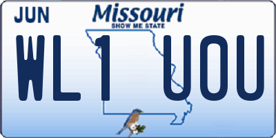 MO license plate WL1U0U