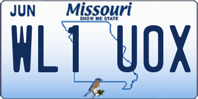 MO license plate WL1U0X